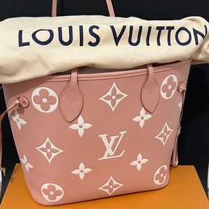 Empreinte Monogram Giant Neverfull MM Trianon Pink Cream With Purslet